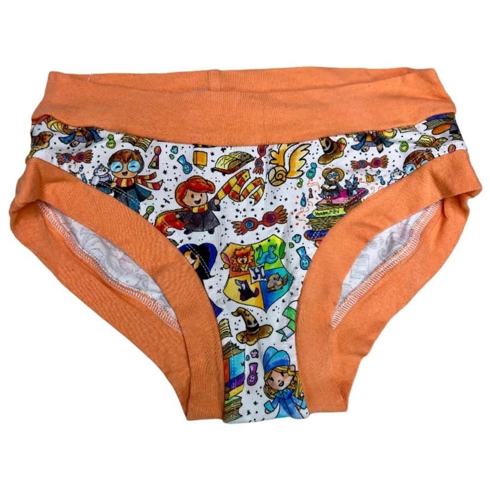 Handmade Harry Potter Chibi Panty | Whimsical Wizard Undie Cotton Brief - XS